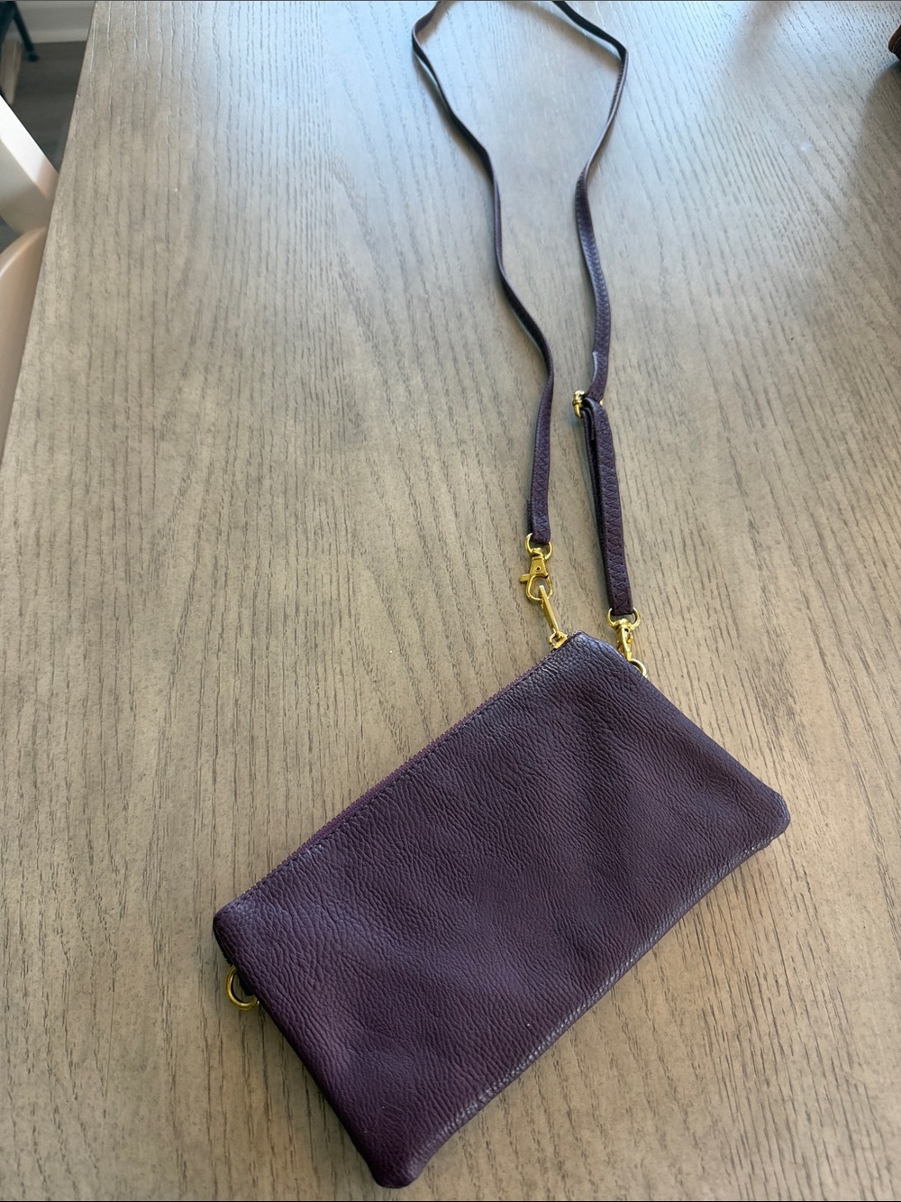 Women's Purple Leather Crossbody Phone Wristlet - Unbranded